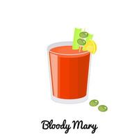 Bloody Mary cocktail. vector