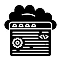 Cloud Coding Icon Style vector