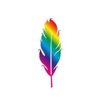 Rainbow bird feather. vector