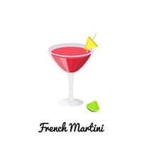 French Martini cocktail. vector