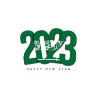New Year 2023 with country flag Saudi Arabia png