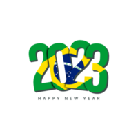 New Year 2023 with country flag Brazil png
