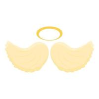 Nimbus wings icon, cartoon style vector
