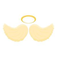 Nimbus wings icon, cartoon style vector