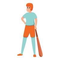 Baseball player equipment icon, cartoon style vector