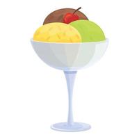 Summer ice cream icon, cartoon style vector