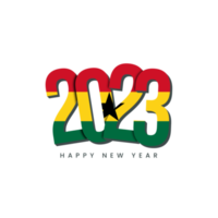 año nuevo 2023 con bandera de país ghana png