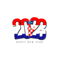 New Year 2023 with country flag Croatia png