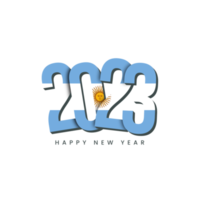 New Year 2023 with country flag Argentina png
