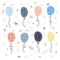 Set of balloons in scandinavian style. vector