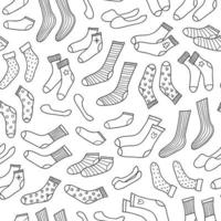 Seamless pattern with doodle socks. vector