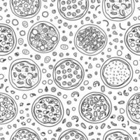 Seamless pattern with pizza. vector