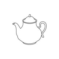 Hand drawn teapot icon. vector