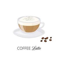 Cartoon coffee latte. vector