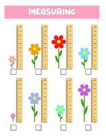 Measuring length  with ruler. Education developing worksheet. Game for kids.Vector illustration. practice sheets.Brush measurement in centimeters. vector