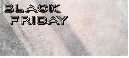 Black friday with dark background, with large letters, shadows, black photo