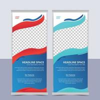 Business roll up banner, corporate company roll up banner template design vector