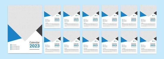 Wall calendar 2023 template design, monthly calendar 2023 vector template