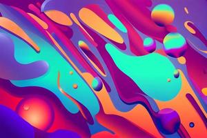 Vibrant wavy liquid fluid abstract background photo