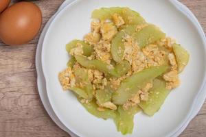 Stir Fried Cucumber with Egg.Thai food photo