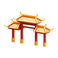 Isometric Chinatown Gate png