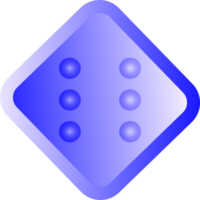 jeu de domino jouer l'icône de nombre coloré lumineux pour le fond décoratif png