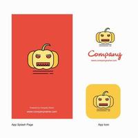 Pumpkin Company Logo App Icon and Splash Page Design Creative Business App Design Elements vector