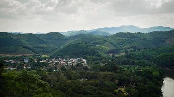 mountains and sky  In the quiet countryside on the banks of the Mekong River photo