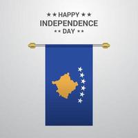 Kosovo Independence day hanging flag background vector