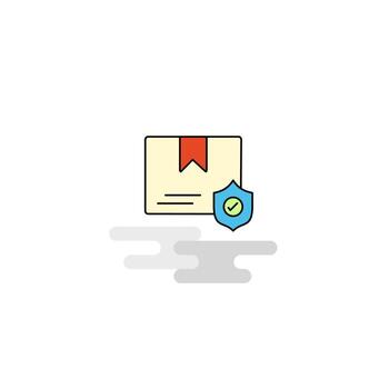 Flat Protected document Icon Vector