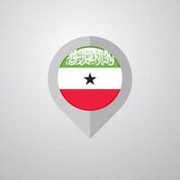 puntero de navegación de mapa con vector de diseño de bandera de somalilandia