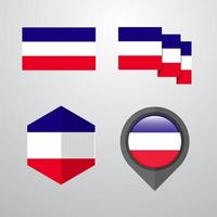 Los Altos flag design set vector