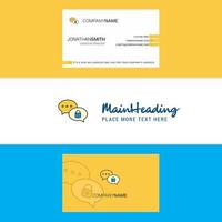 Beautiful Secure chat Logo and business card vertical Design Vector