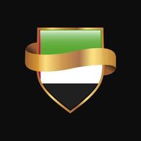 UAE flag Golden badge design vector