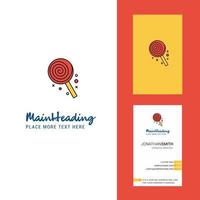 Candy Creative Logo and business card vertical Design Vector