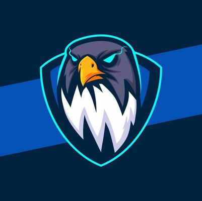 eagle hawk head mascot logo design with aggressive eye pose for sport hunter and gamer design
