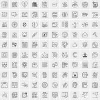 100 iconos de negocios para web y material impreso vector