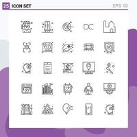 paquete de iconos de vector de stock de 25 signos y símbolos de línea para elementos de diseño de vector editables de disco duro de moneda criptográfica de fábrica