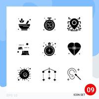9 Solid Glyph concept for Websites Mobile and Apps environment deforestation shopping damage security Editable Vector Design Elements