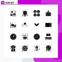 paquete de iconos vectoriales de stock de 16 signos y símbolos de línea para modelar emojis de flecha bolsa maletín elementos de diseño vectorial editables vector
