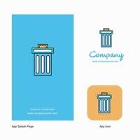 Trash Company Logo App Icon and Splash Page Design Creative Business App Design Elements vector