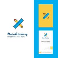 Scale and pen Creative Logo and business card vertical Design Vector