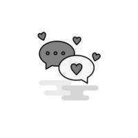 Romantic chat Web Icon Flat Line Filled Gray Icon Vector