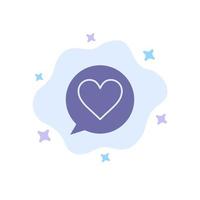 Chat Love Heart Blue Icon on Abstract Cloud Background vector