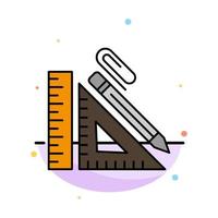 Scale Construction Pencil Repair Ruler Clip Abstract Flat Color Icon Template vector