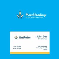 Crops in hands logo Design with business card template Elegant corporate identity Vector