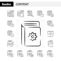 paquete de iconos dibujados a mano de contenido para diseñadores y desarrolladores iconos de contenido web detalle contenido de libro web vector de fecha de calendario