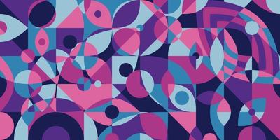 abstract design with geometric mosaic motif for cover decoration in purple pink and blue color EPS10 vector