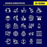 Business Administration Line Icons Set For Infographics Mobile UXUI Kit And Print Design Include Protected Website Website Internet Dollar Mountains Dollar Pencil Eps 10 Vector