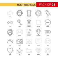 User Interface Black Line Icon 25 Business Outline Icon Set vector